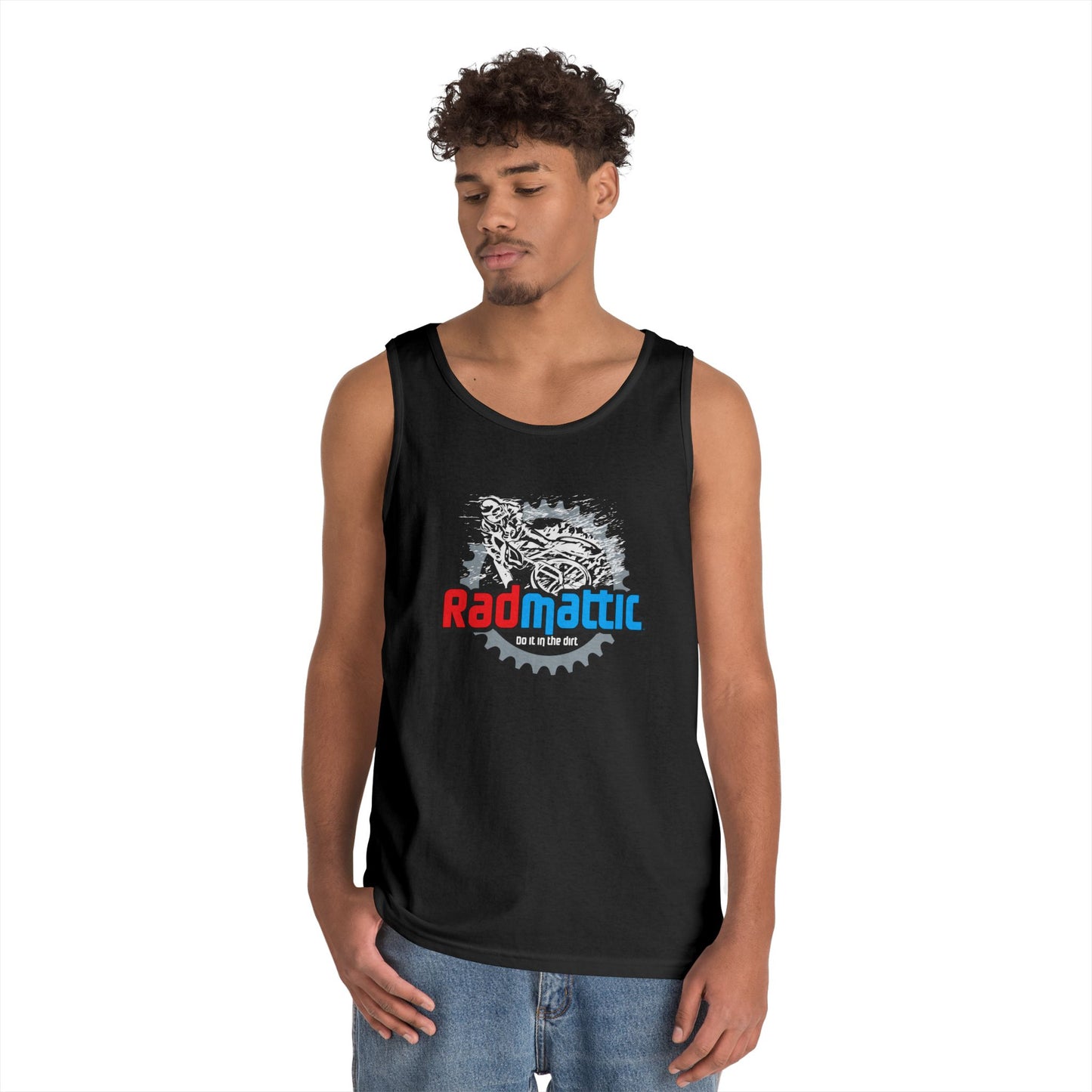 Radmattic Bike Tank Top — Cycling Graphic Tank with Bike Chain Sprocket Design