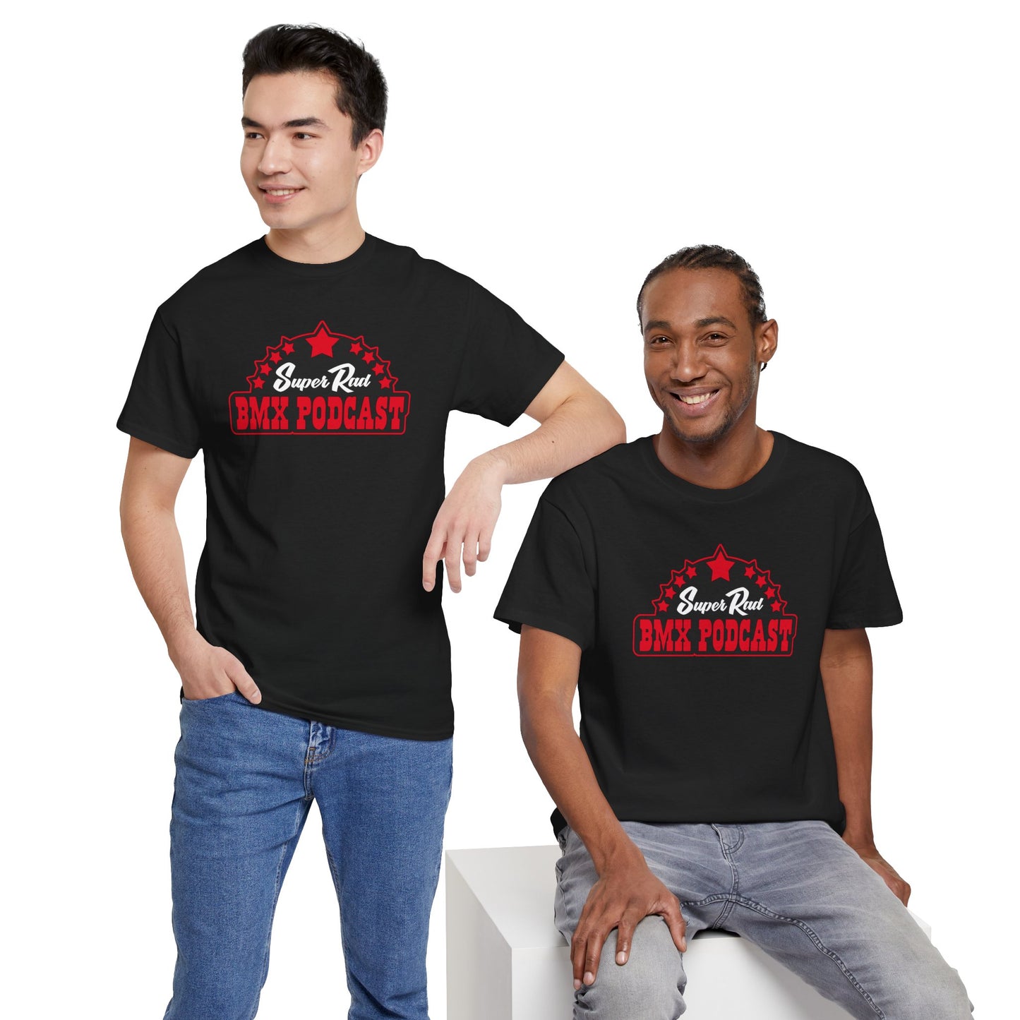 Super Rad BMX Red & Black Front and Back Shirt | Vintage BMX T-Shirt