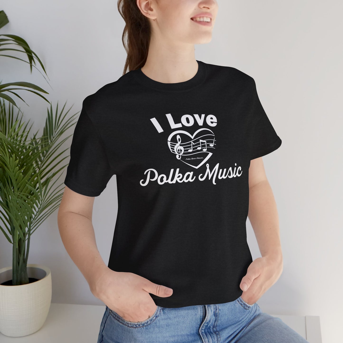 I Love Polka Music Unisex Short Sleeve Tee