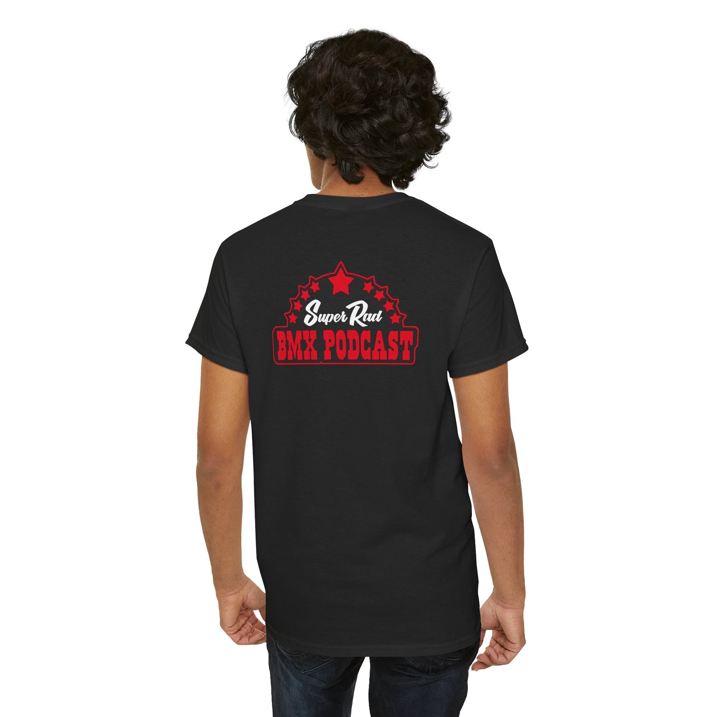 Super Rad BMX Red & Black Front and Back Shirt | Vintage BMX T-Shirt