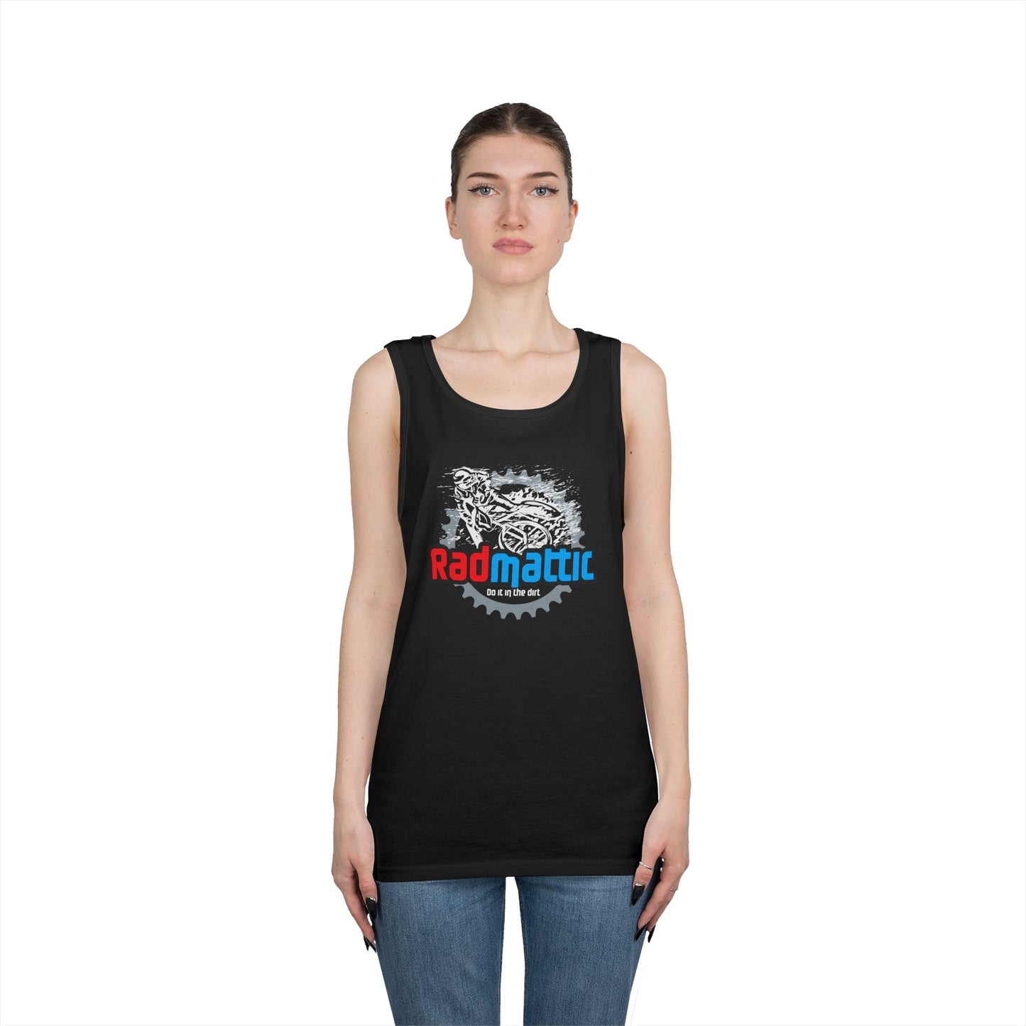 Radmattic Bike Tank Top — Cycling Graphic Tank with Bike Chain Sprocket Design