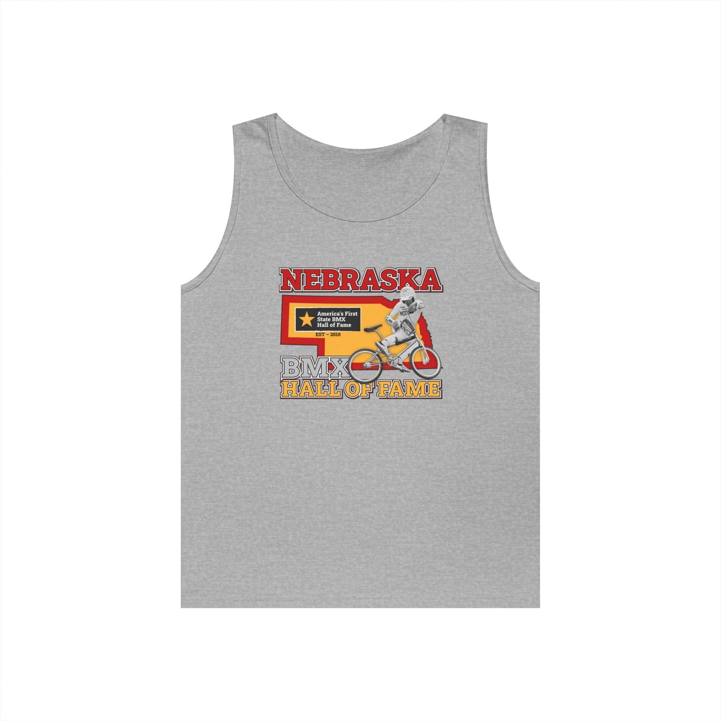 Nebraska BMX Hall of Fame Tank Top — Vintage BMX Rider Graphic