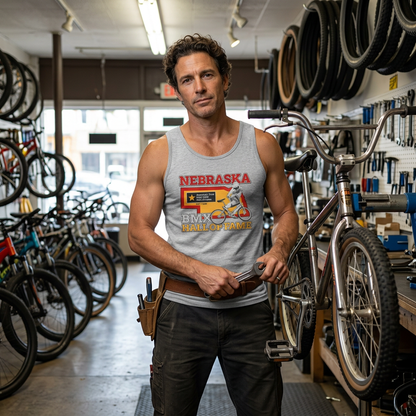 Nebraska BMX Hall of Fame Tank Top — Vintage BMX Rider Graphic