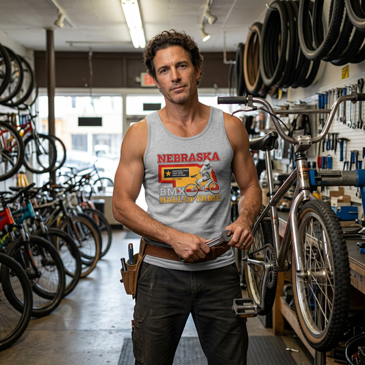 Nebraska BMX Hall of Fame Tank Top — Vintage BMX Rider Graphic