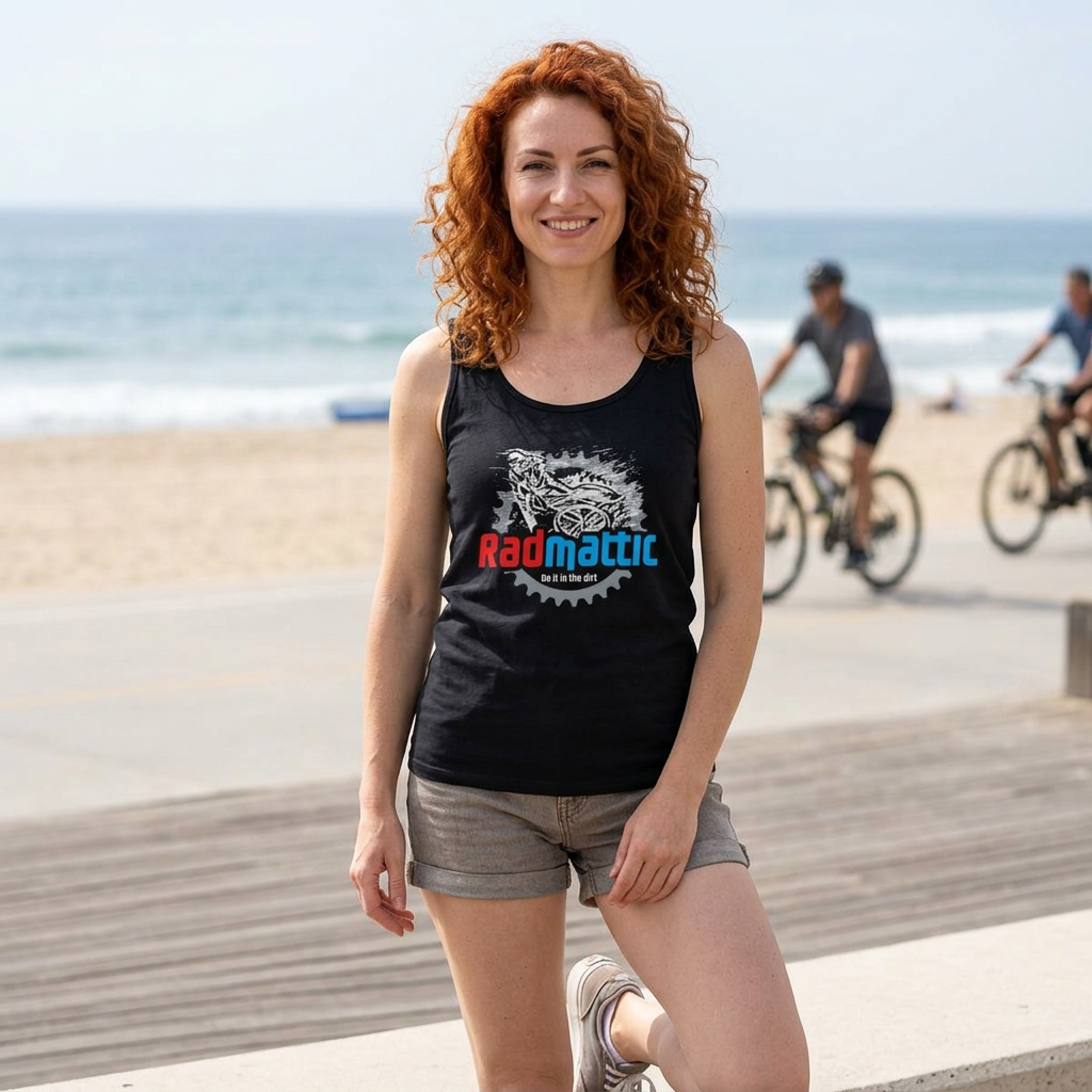 Radmattic Bike Tank Top — Cycling Graphic Tank with Bike Chain Sprocket Design